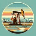 oil field with pump jack / nodding donkey
