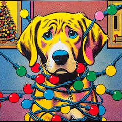 pet dog experiencing christmas regrets