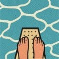 feet on diving board
